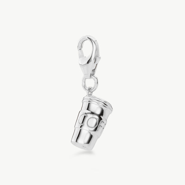 Coffee cup charm in silver