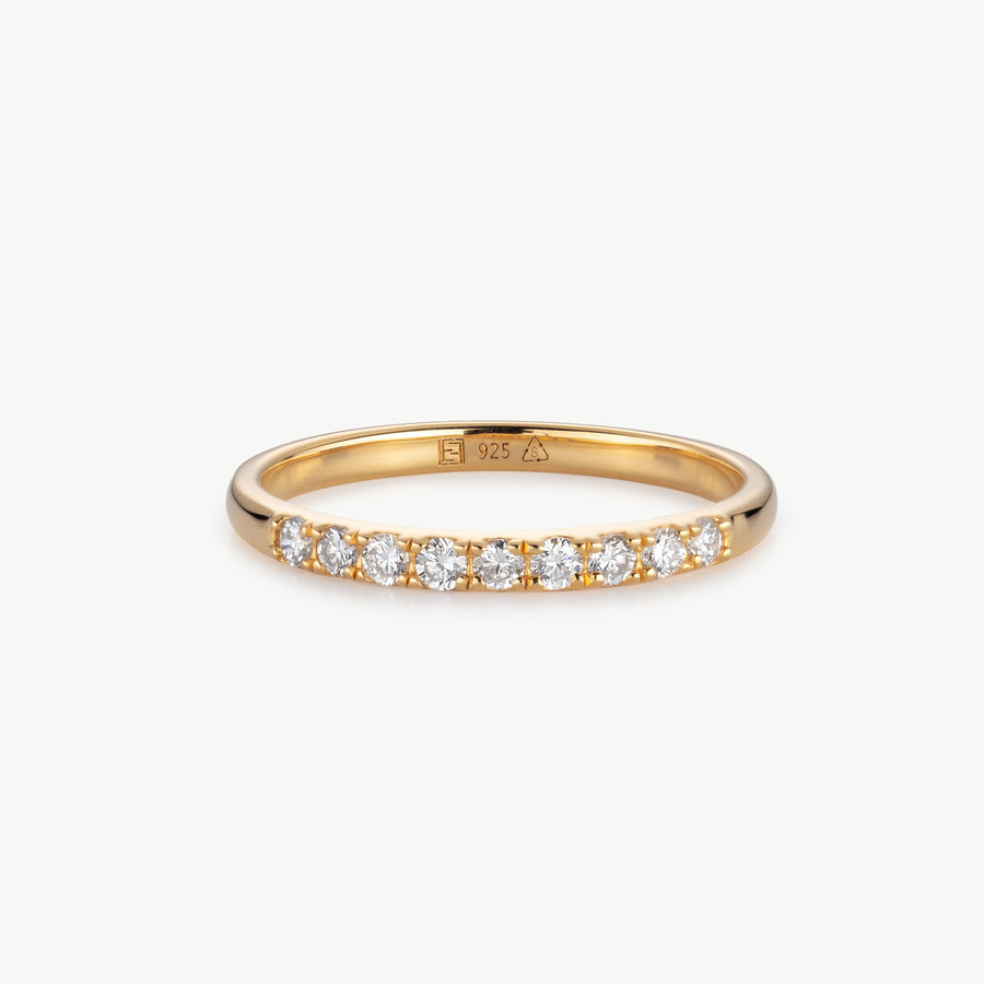 Eternity ring in gold vermeil with lab grown diamonds