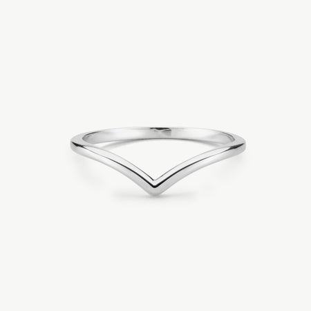 Wishbone stacking ring in sterling silver
