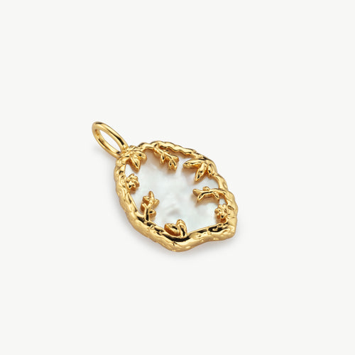 mother of pearl pendant gold