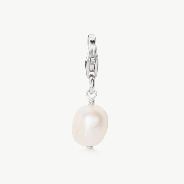 Baroque Pearl bracelet charm in silver