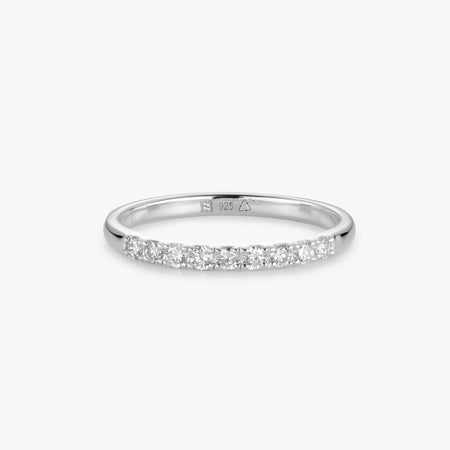 eternity ring in sterling silver with lab grown diamonds
