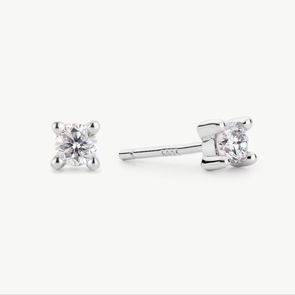 Classic lab grown diamond studs in sterling silver