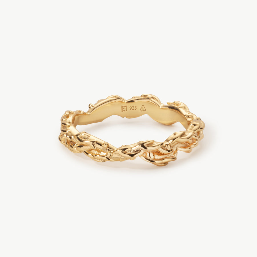 vine stacker ring in gold vermeil
