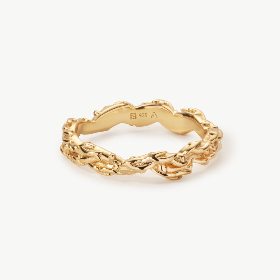 vine stacker ring in gold vermeil