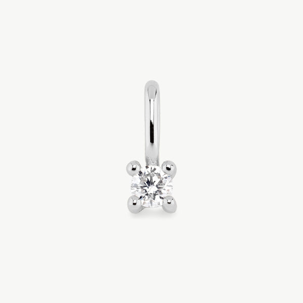 single diamond pendant in sterling silver front shot