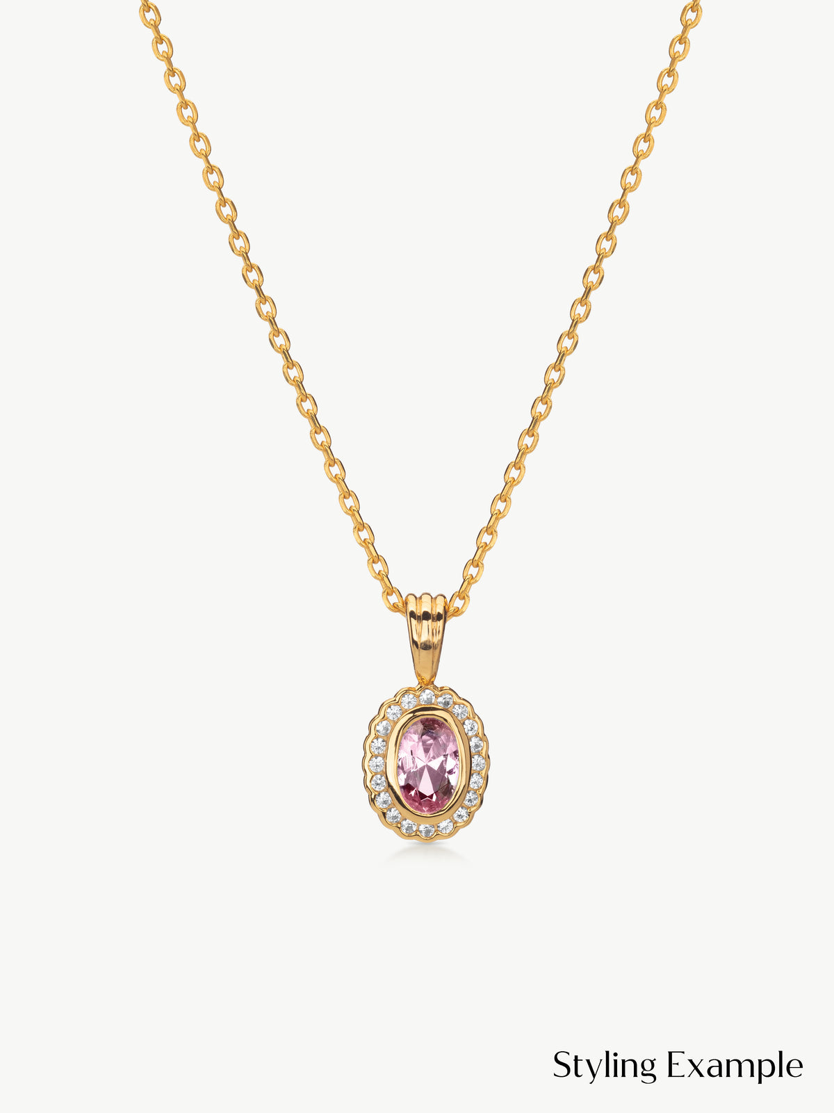 Daphne Pink and White Sapphire Pendant