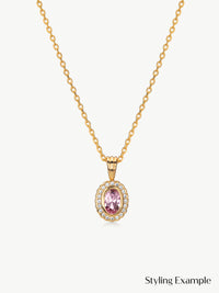 Daphne Pink and White Sapphire Pendant