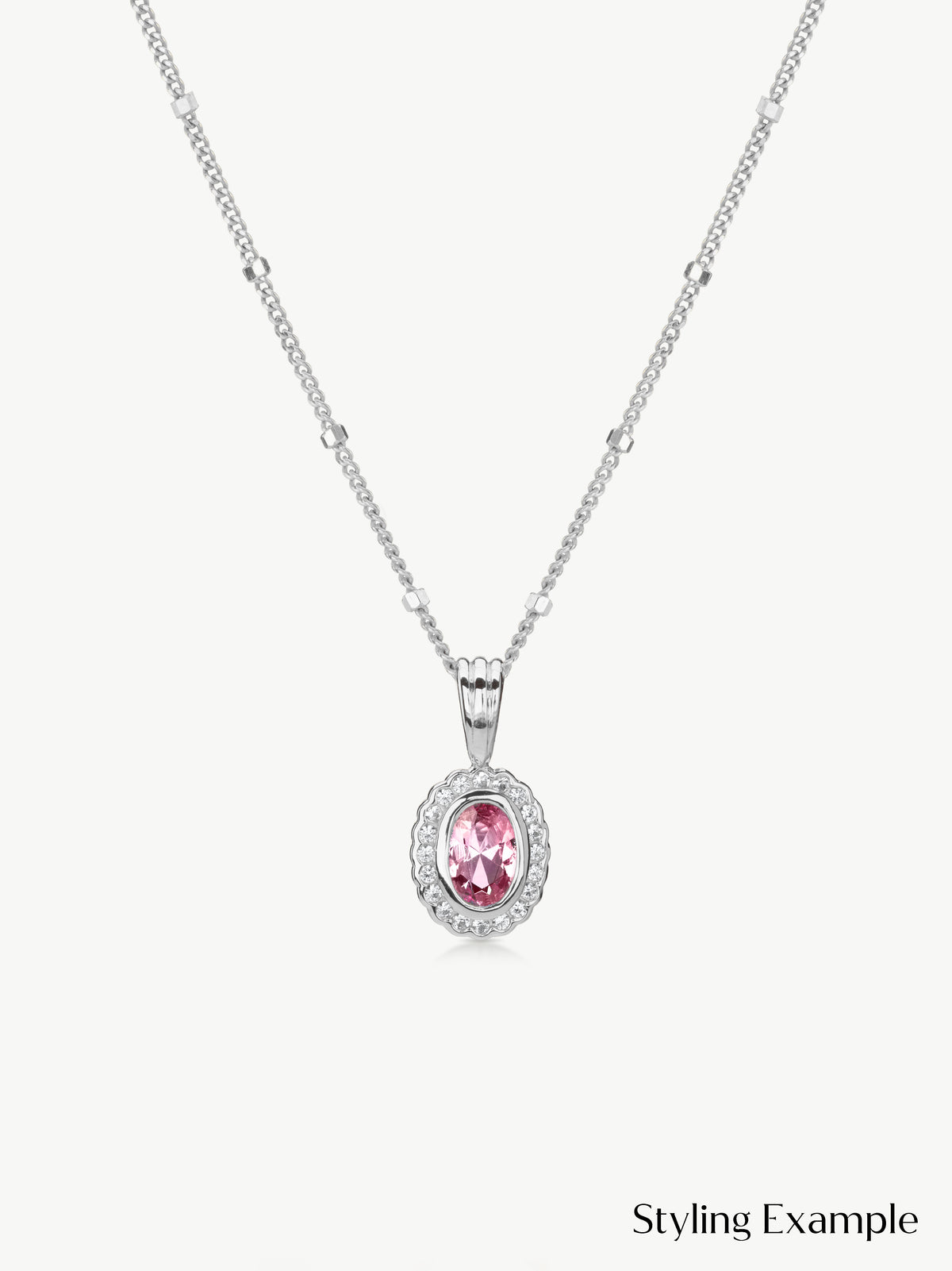 Daphne Pink and White Sapphire Pendant