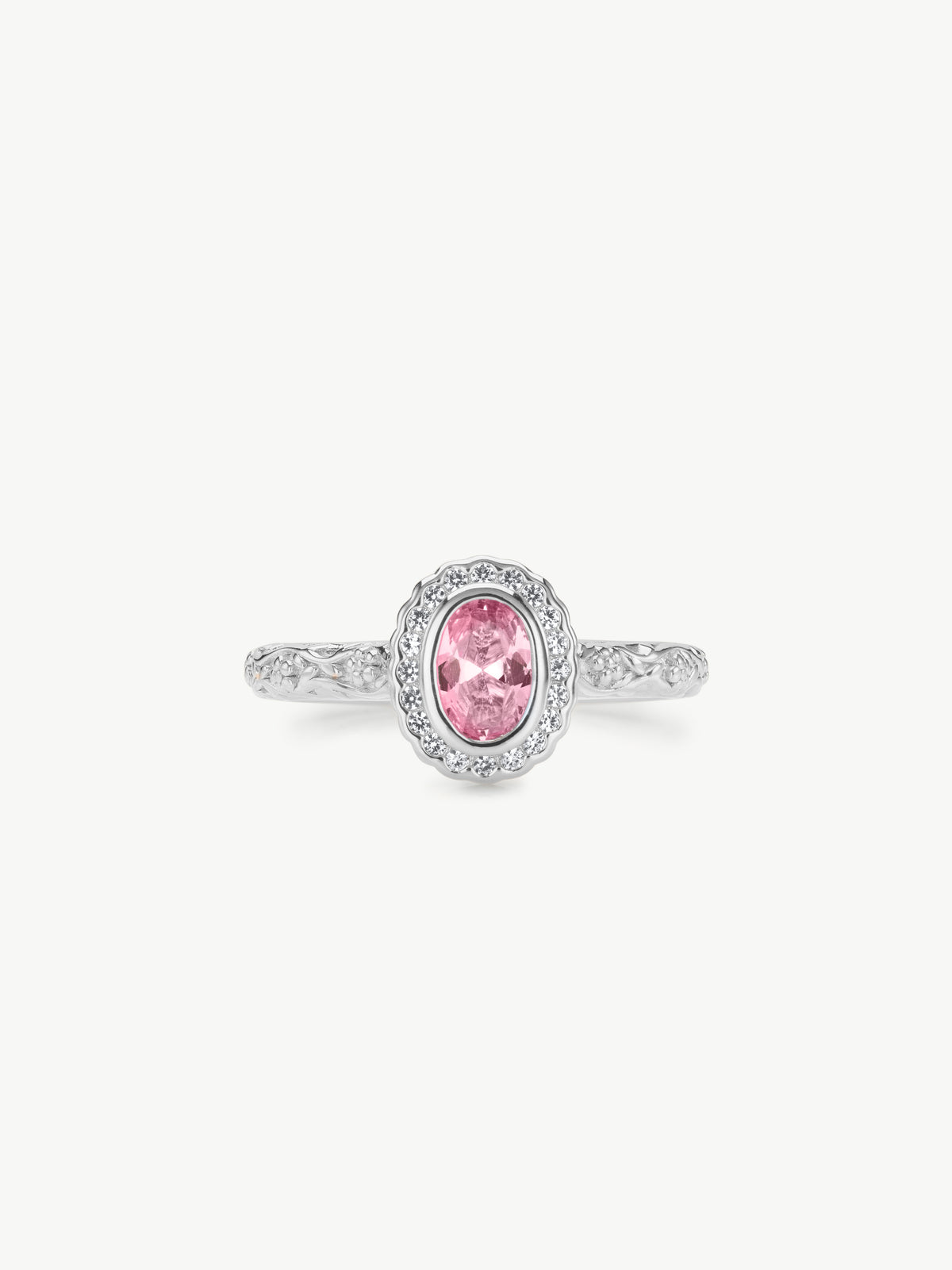 Daphne Pink and White Sapphire Ring