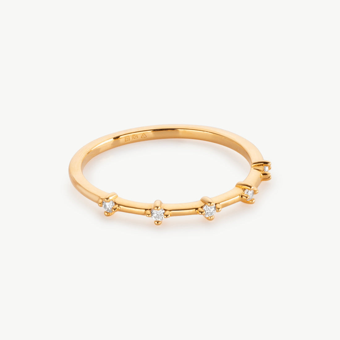 Astra Diamond Ring in gold Vermeil