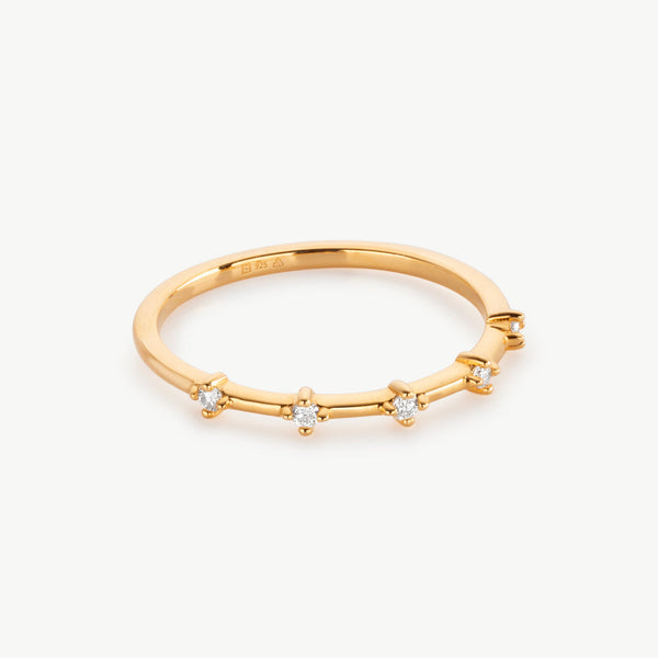 Astra Diamond Ring in gold Vermeil