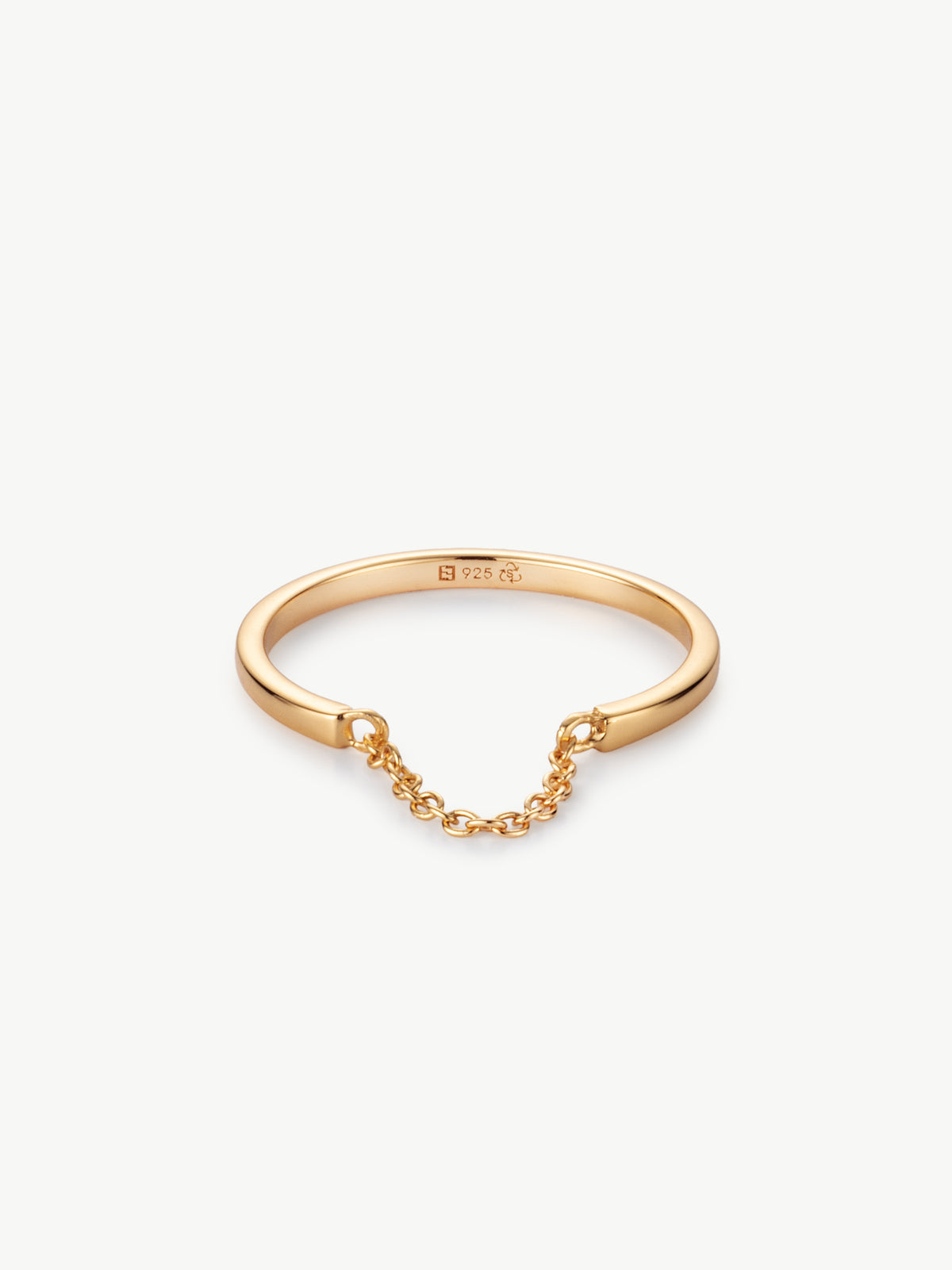 Chain ring in 18ct gold vermeil