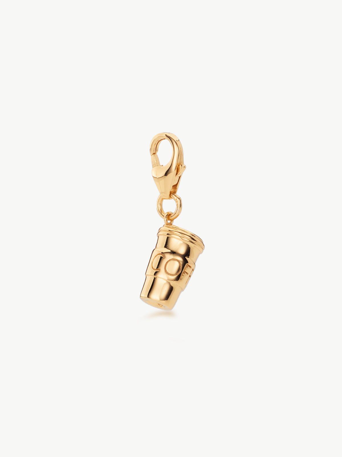 Coffee cup charm in gold
