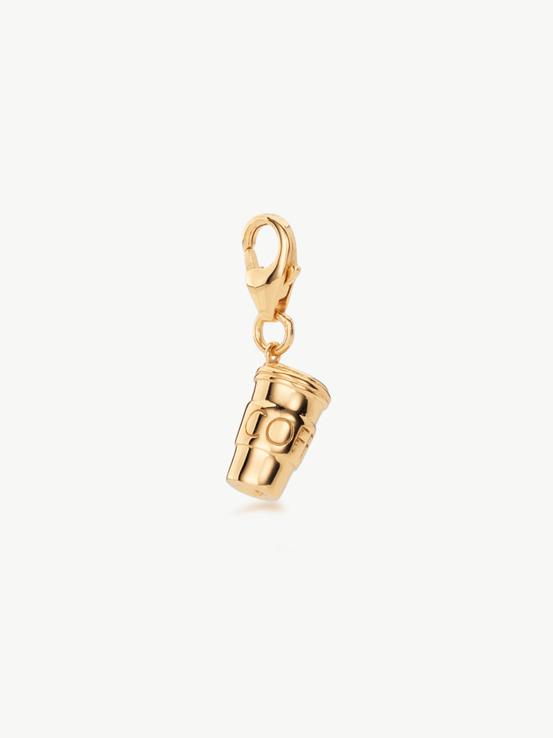 Coffee cup charm in gold