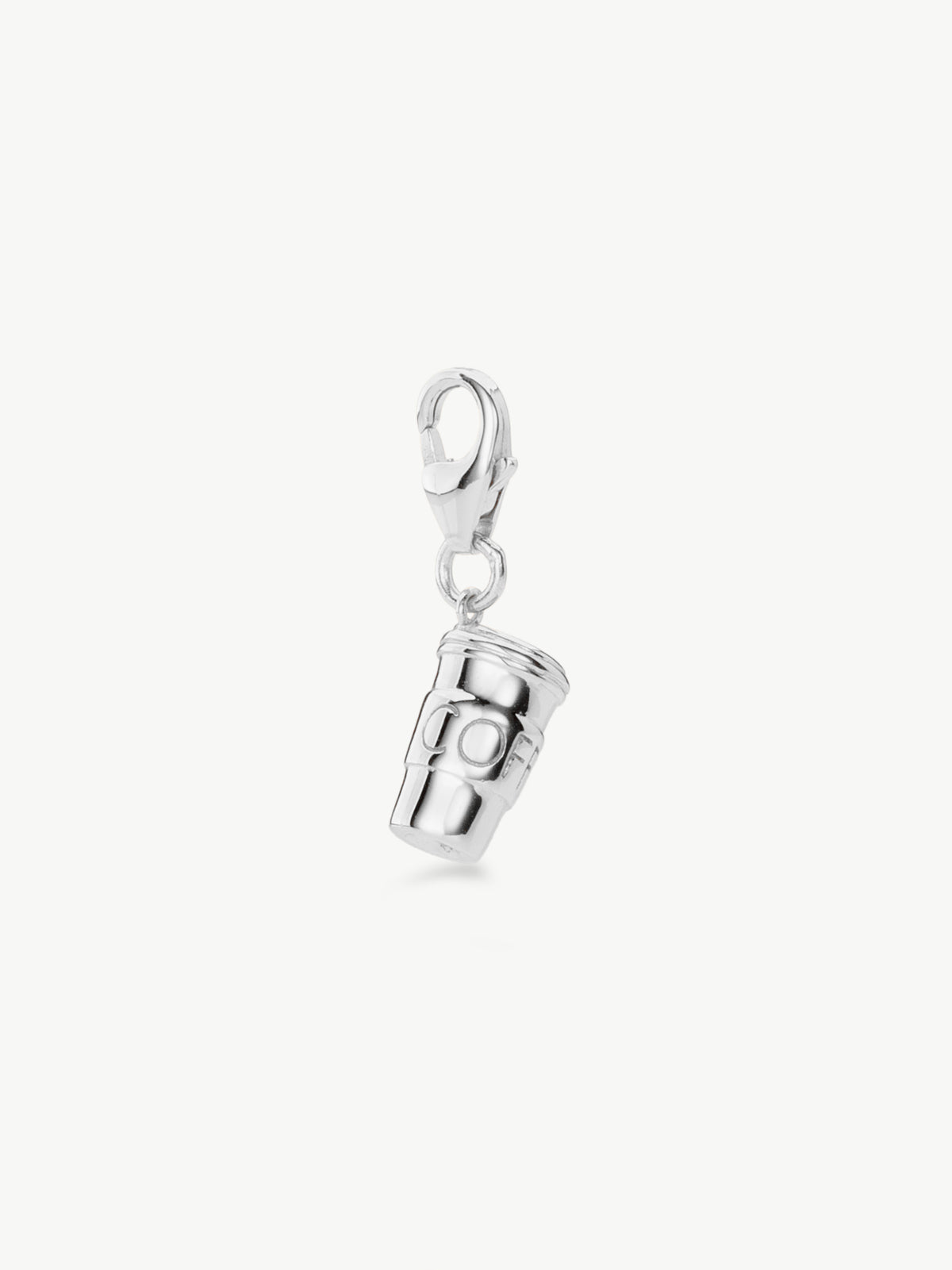 Coffee cup charm in silver