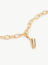 Coffee cup charm on bracelet in gold