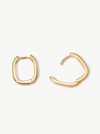Ridged hinged hoop earrings in gold vermeil