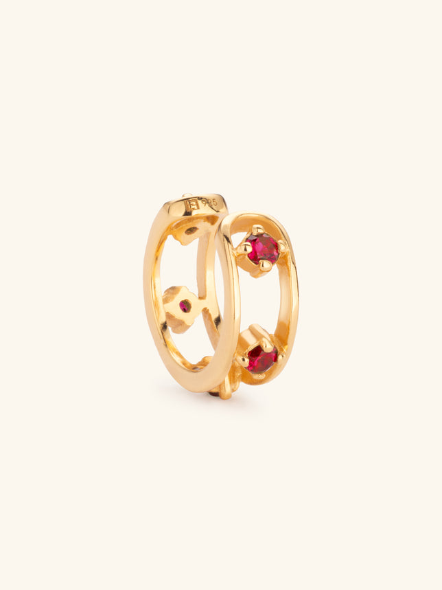 Astra Ruby Cuff Gold Vermeil