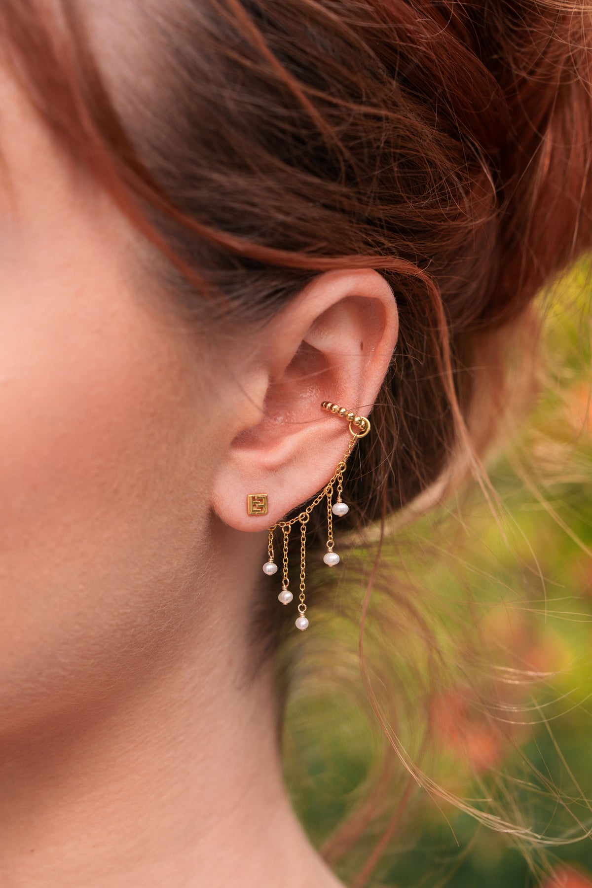 waterfall fusion erring charm ear stack in gold vermeil from L'ERA Jewellery