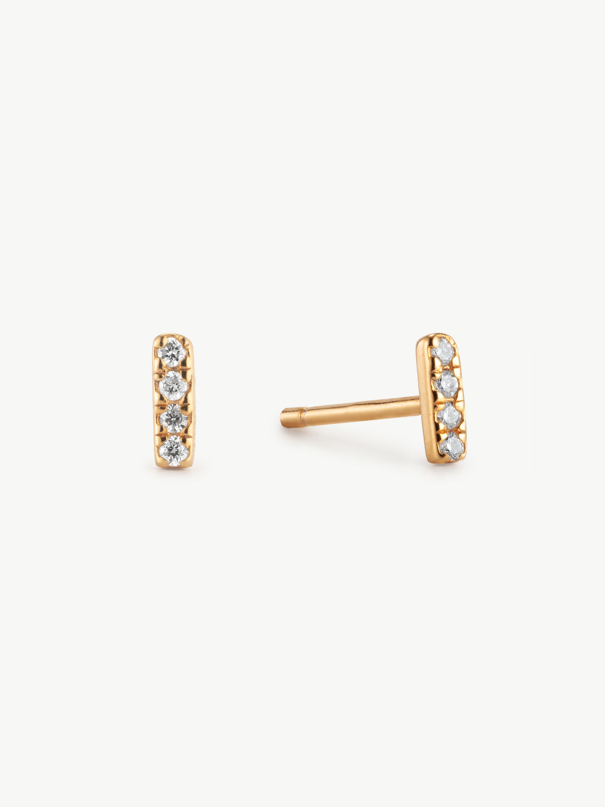 18ct Gold Vermeil lab grown diamond eternity jewellery set bar studs