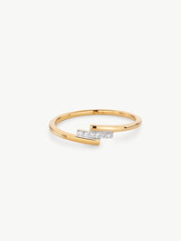 Crossover Diamond Ring in 18ct gold Vermeil