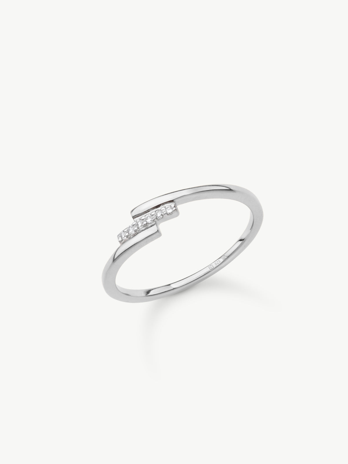 Crossover Diamond Ring in 925 sterling silver