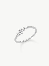 Crossover Diamond Ring in 925 sterling silver