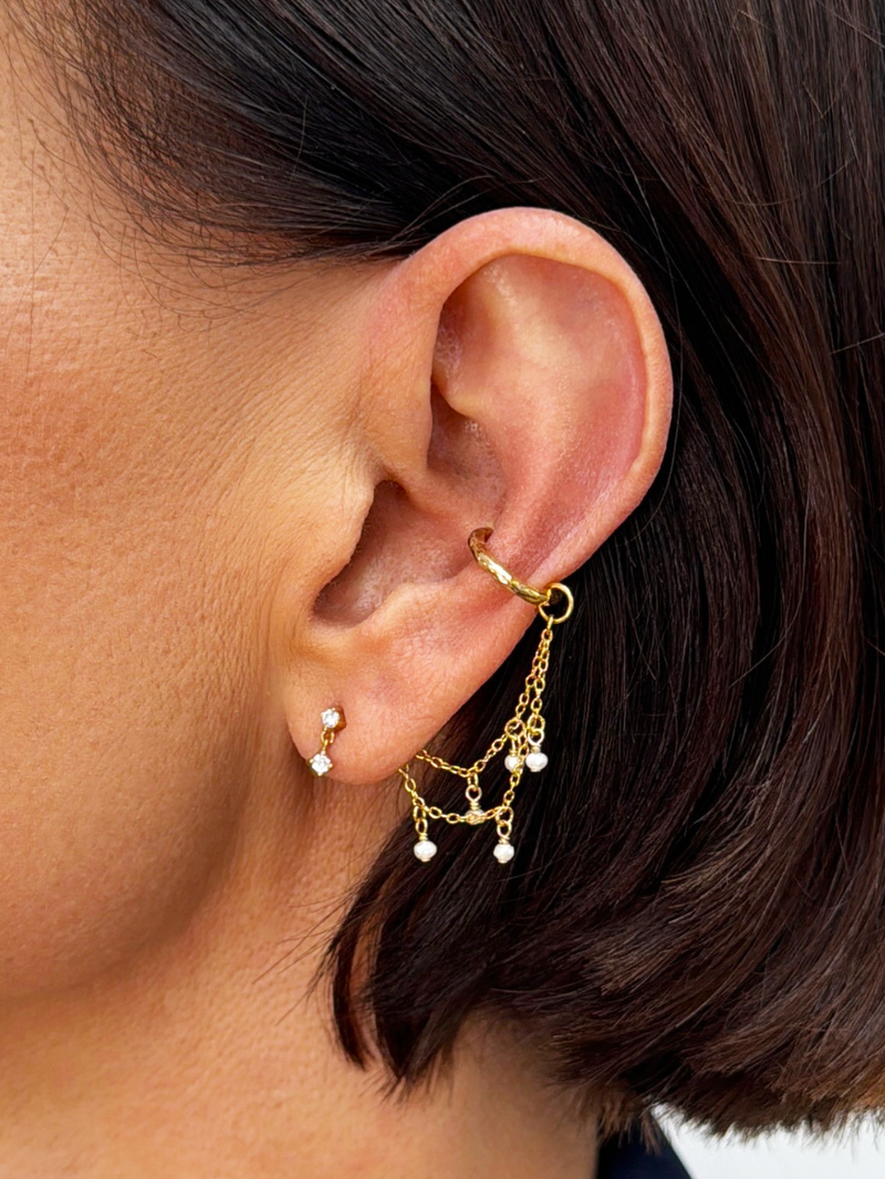 Double Chain Freshwater Pearl Fusion Charm
