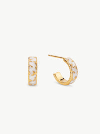 Flora Mother Of Pearl Style Enamel Hoops