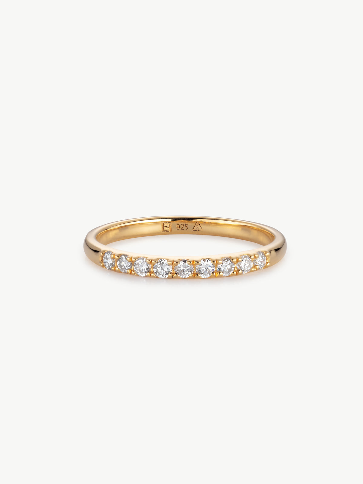 Eternity ring in gold vermeil with lab grown diamonds