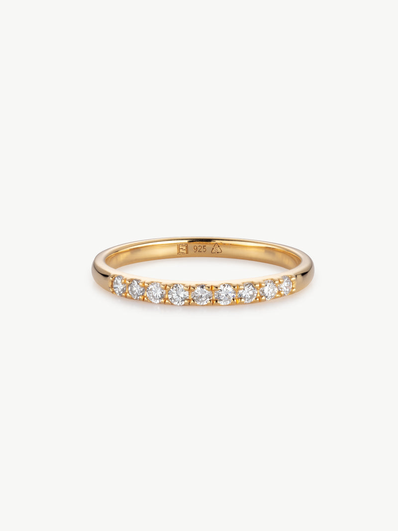 Eternity ring in gold vermeil with lab grown diamonds