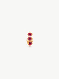 Lab Ruby Helix stud in gold vermeil