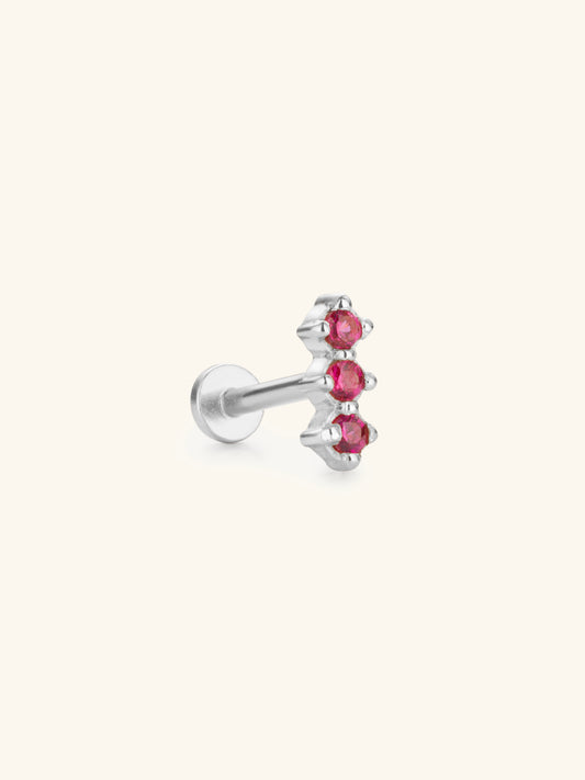 Ruby helix Stud Sterling Silver