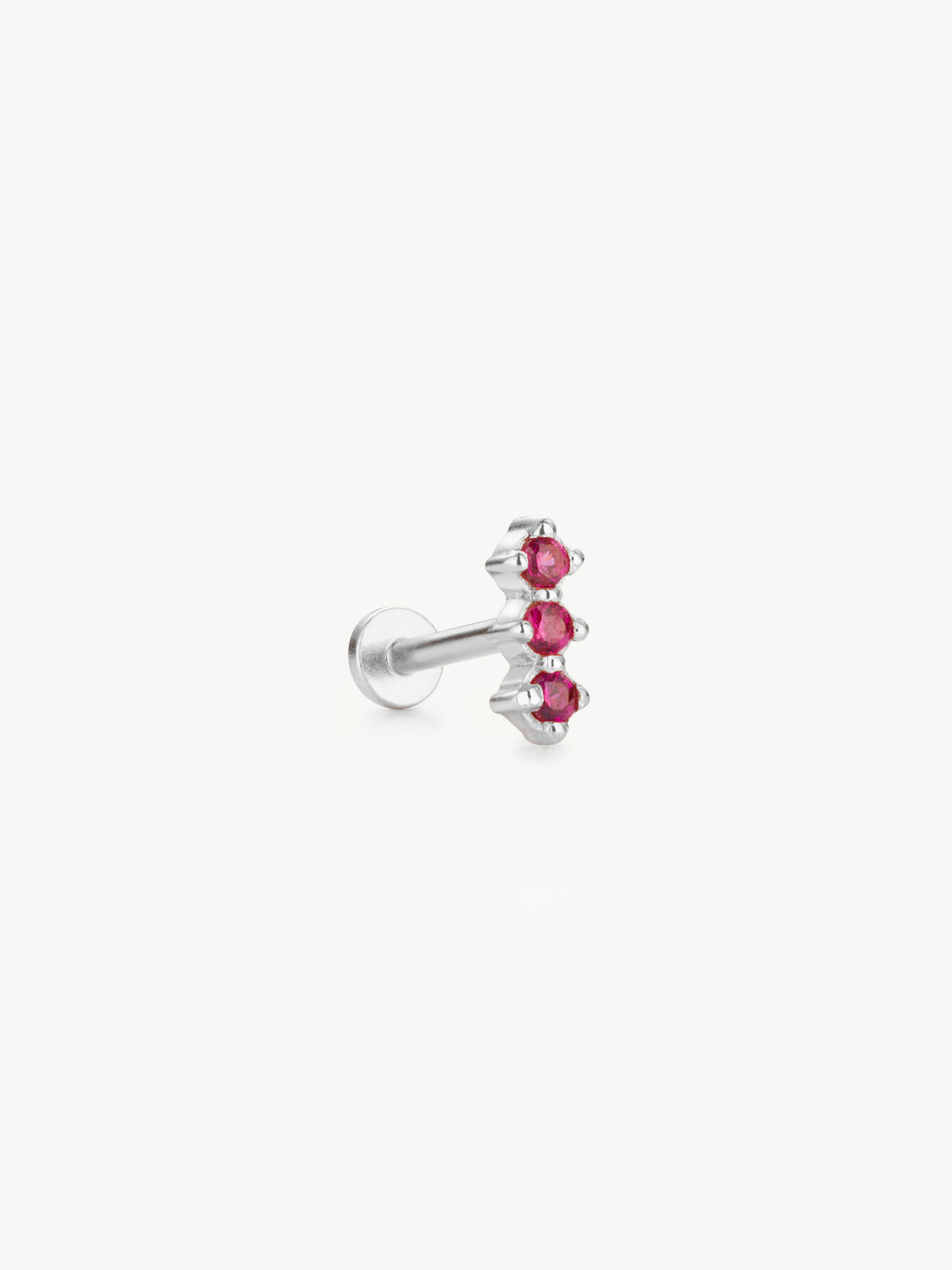 Triple Ruby Helix Stud (Single)