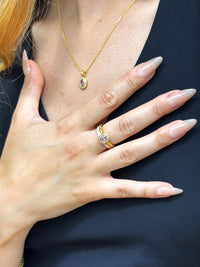 Daphne Pink and White Sapphire Ring