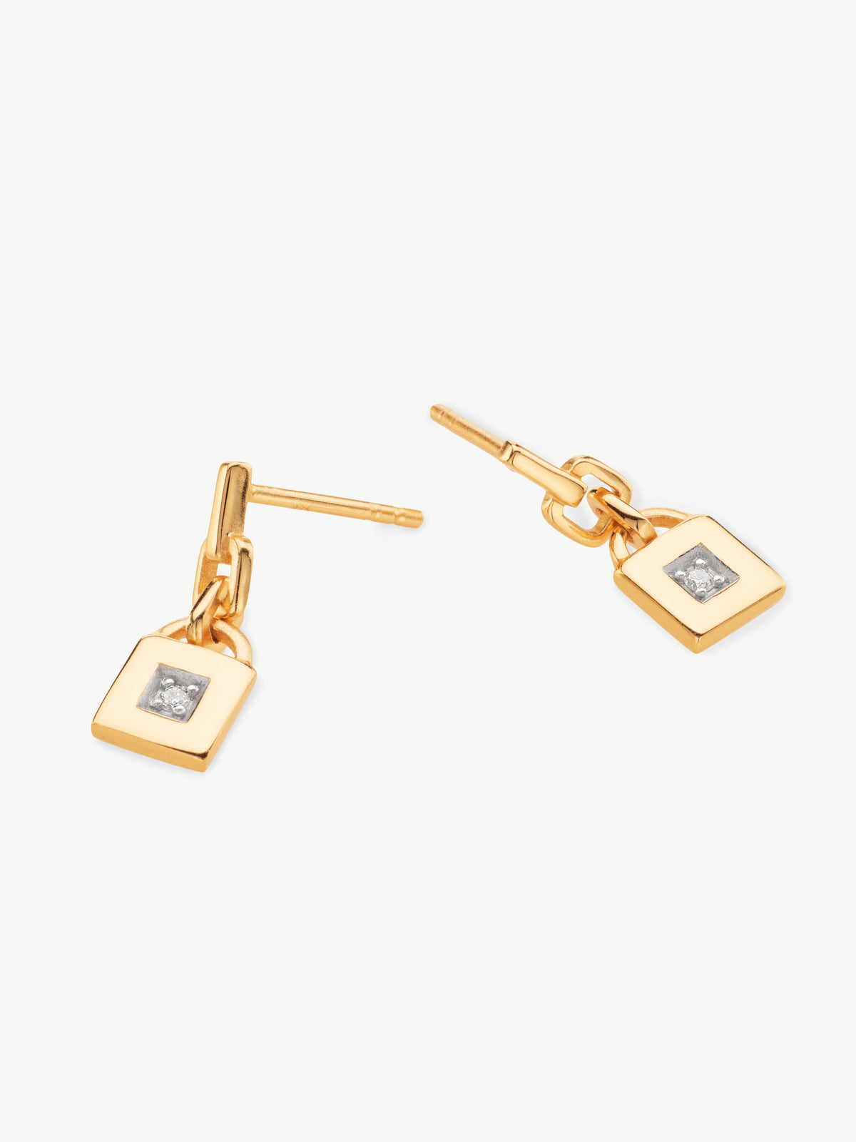 Mini Lock Diamond Earrings