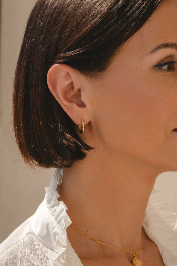 Crushed Textured Small Hoops