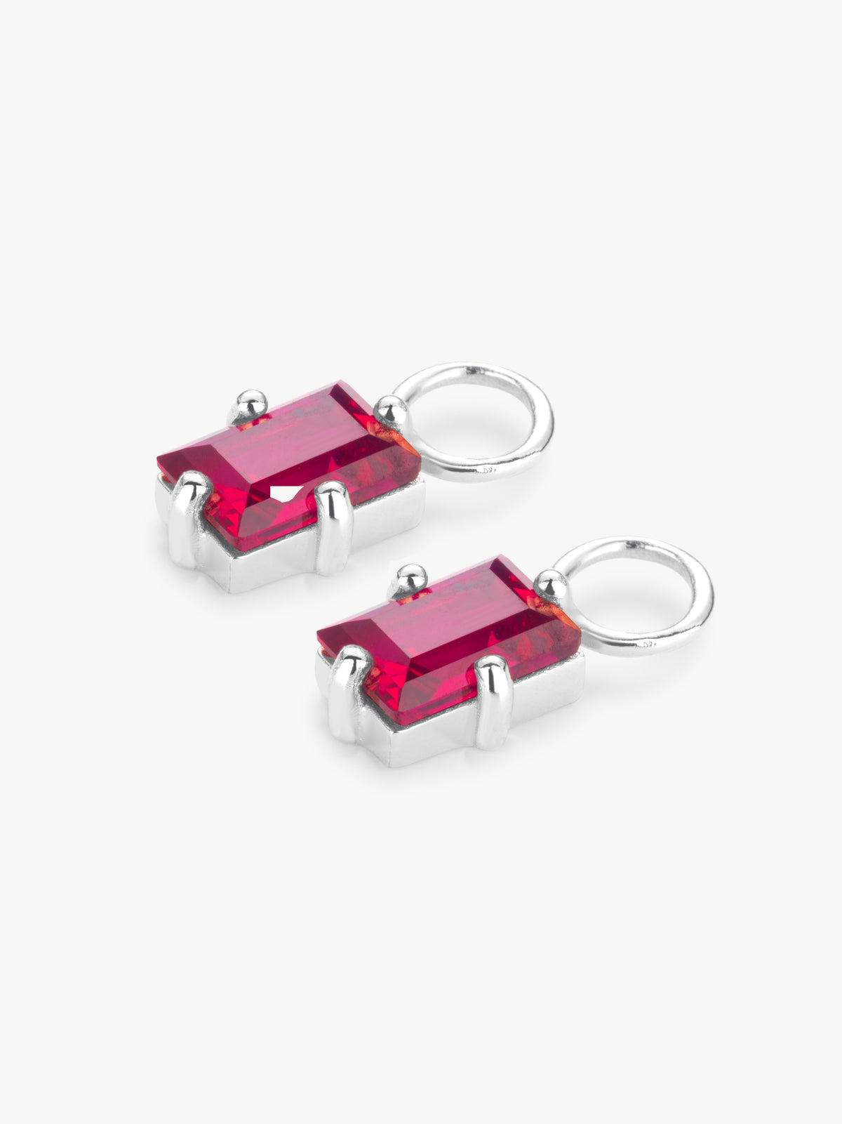 Baguette Ruby Earring Charm - PAIR (Sample Sale)