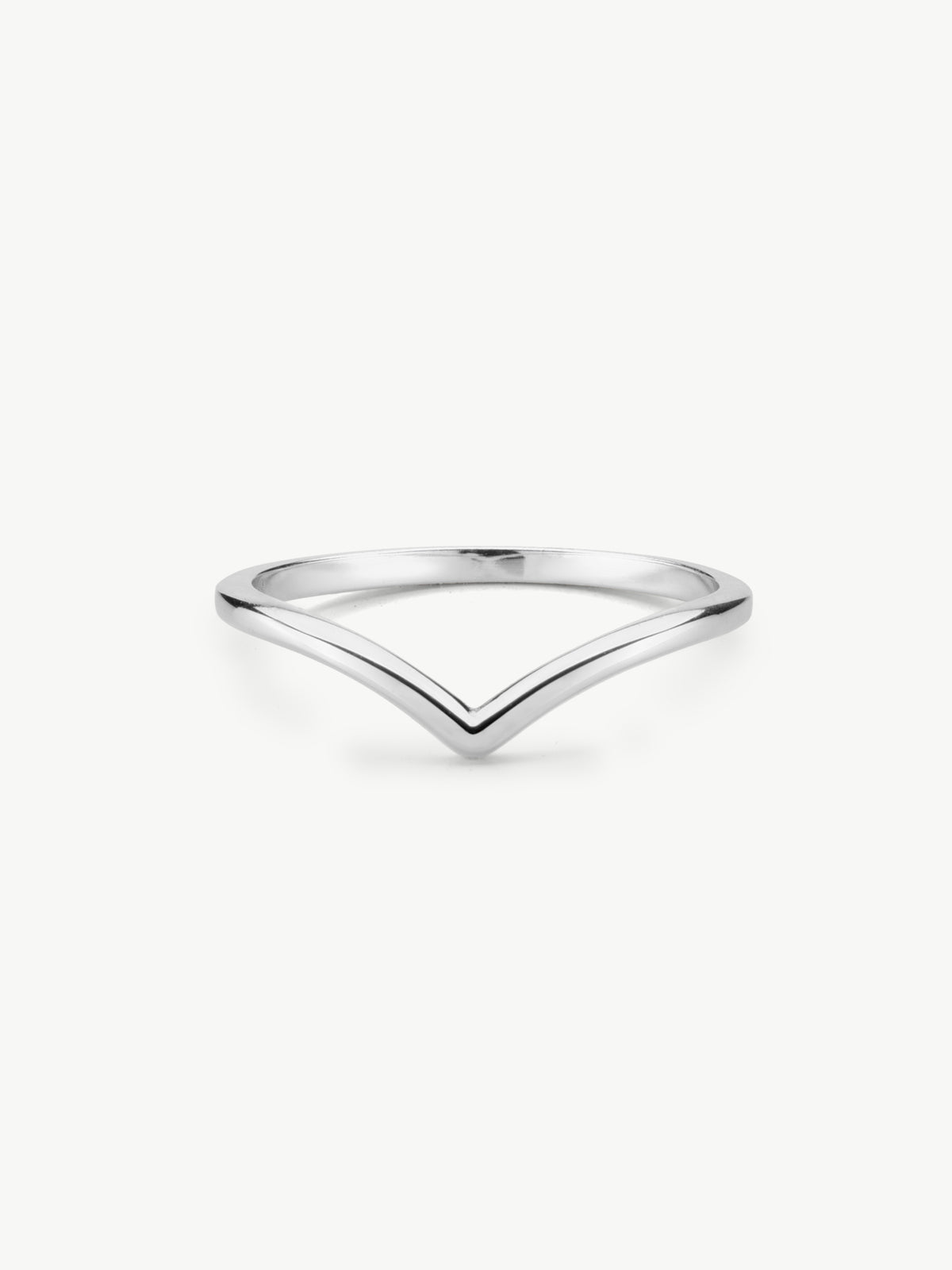 Wishbone stacking ring in sterling silver
