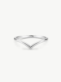 Wishbone stacking ring in sterling silver
