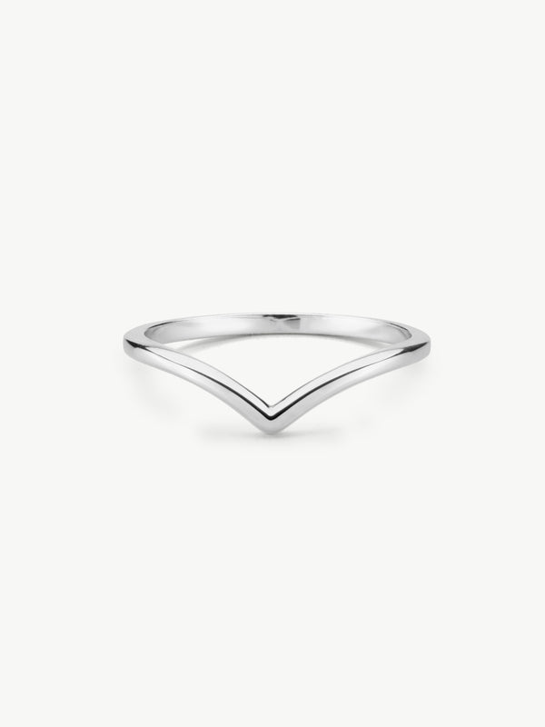 Wishbone stacking ring in sterling silver