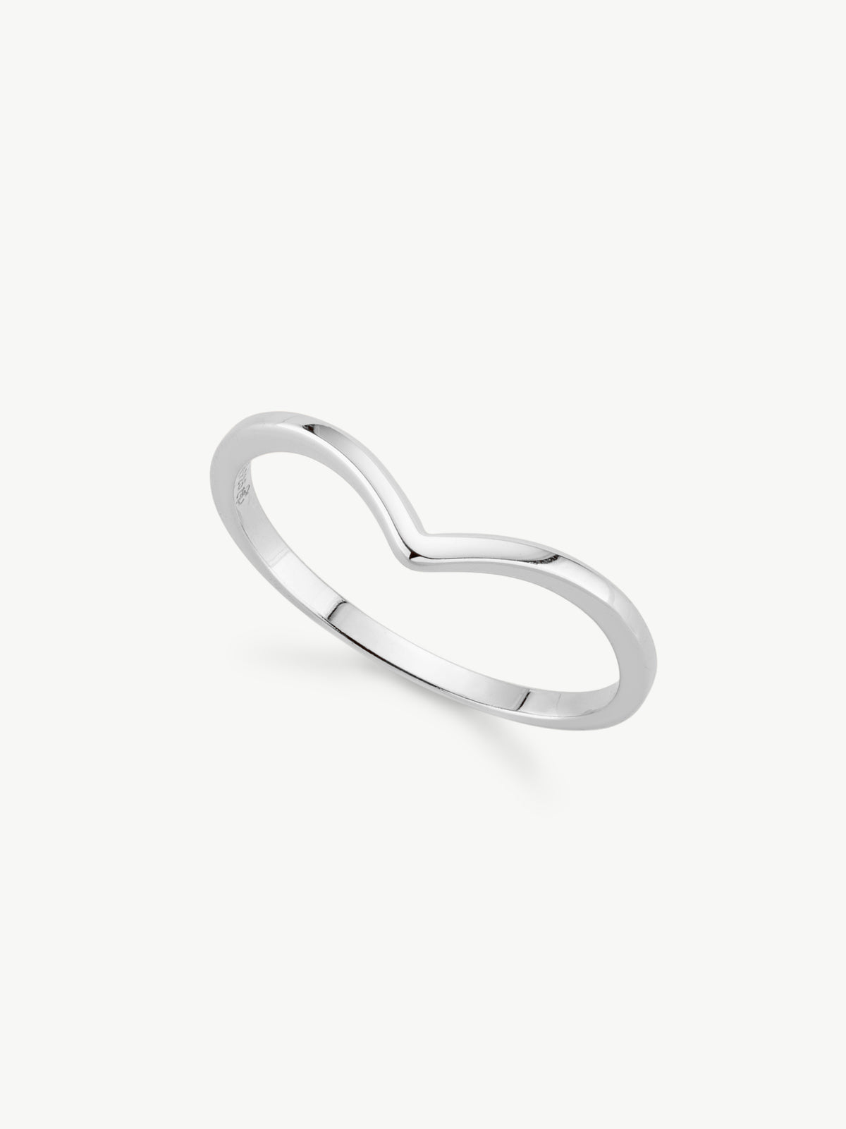 Wishbone stacking ring in sterling silver