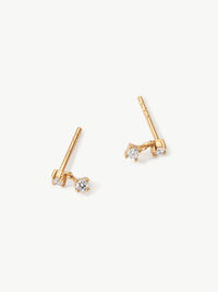 Lab-grown diamond drop stud earrings in 18ct gold vermeil from L'ERA jewellery
