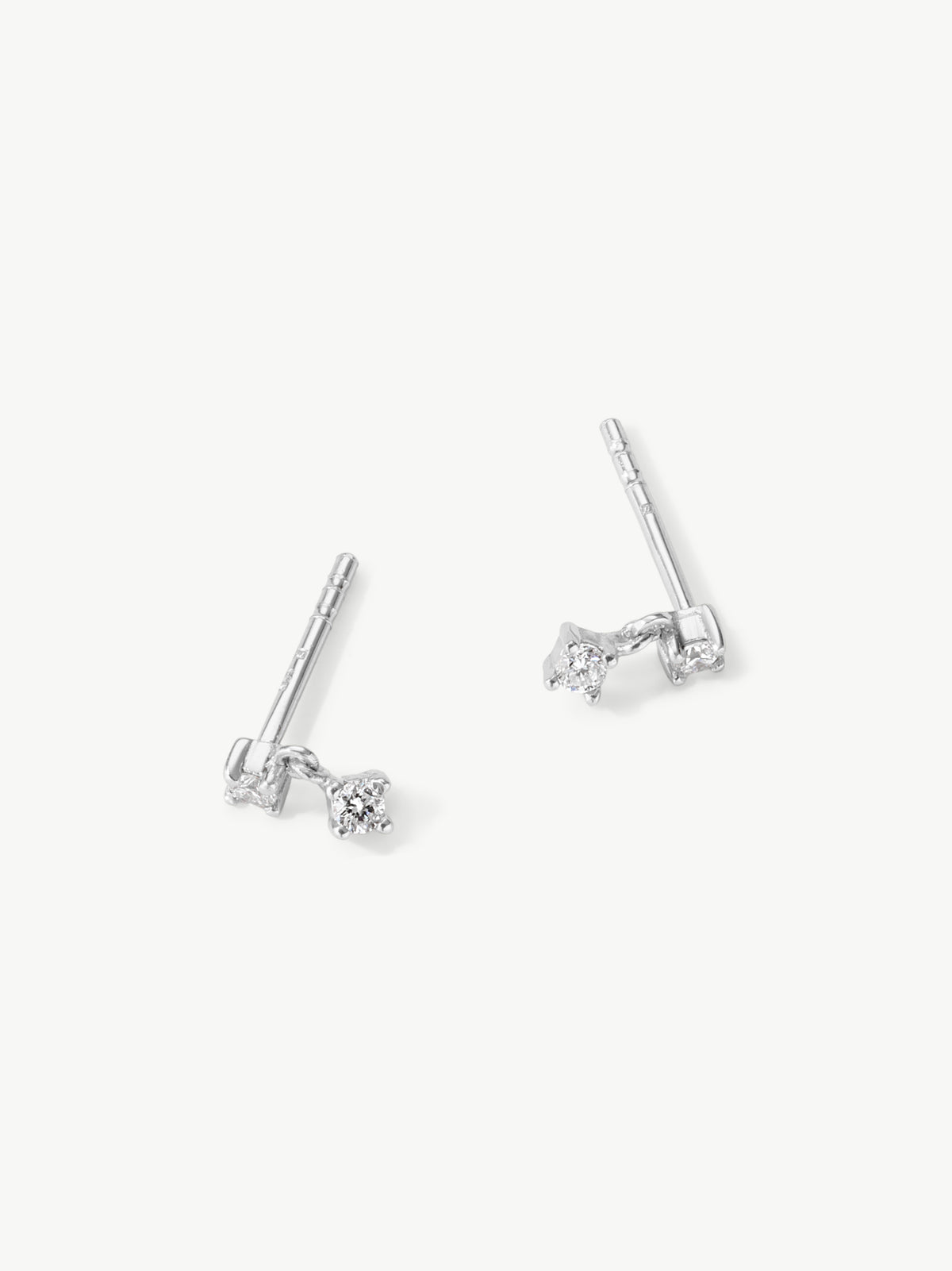 Lab-grown diamond drop stud earrings in sterling silver from L'ERA jewellery