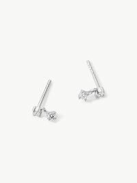 Lab-grown diamond drop stud earrings in sterling silver from L'ERA jewellery