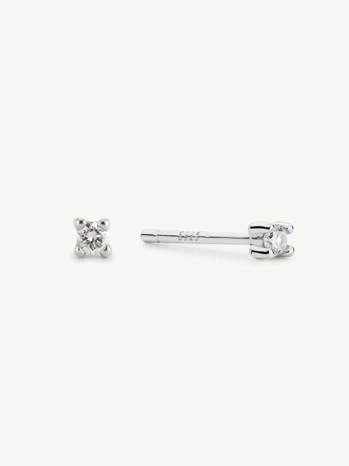 Sterling silver lab grown diamond pendant and stud set studs shot