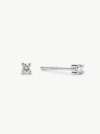 Sterling silver lab grown diamond pendant and stud set studs shot