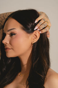 classic and mini lab grown diamond stud earrings in 18ct gold vermeil on Talia Mar