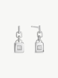 Mini Lock Diamond Earrings